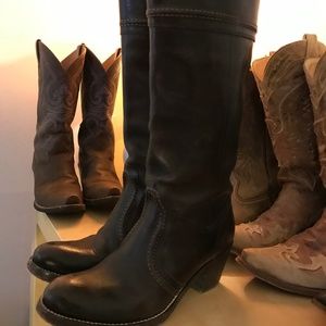 Frye Jane 14L Boots  - Dark Brown